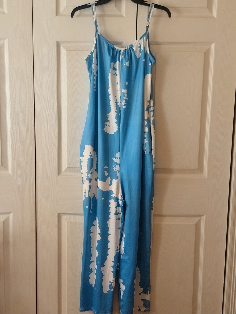 Blue and White Tie-Dye Women's One-Piece Jumpsuit